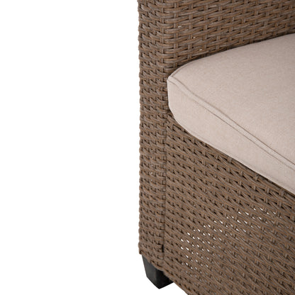 OUTDOOR LOUNGE SET CORNER SOFA & TABLE CARSON HM6078.02 MOCHA SYNTHETIC RATTAN-CUSHIONS-PS WOOD