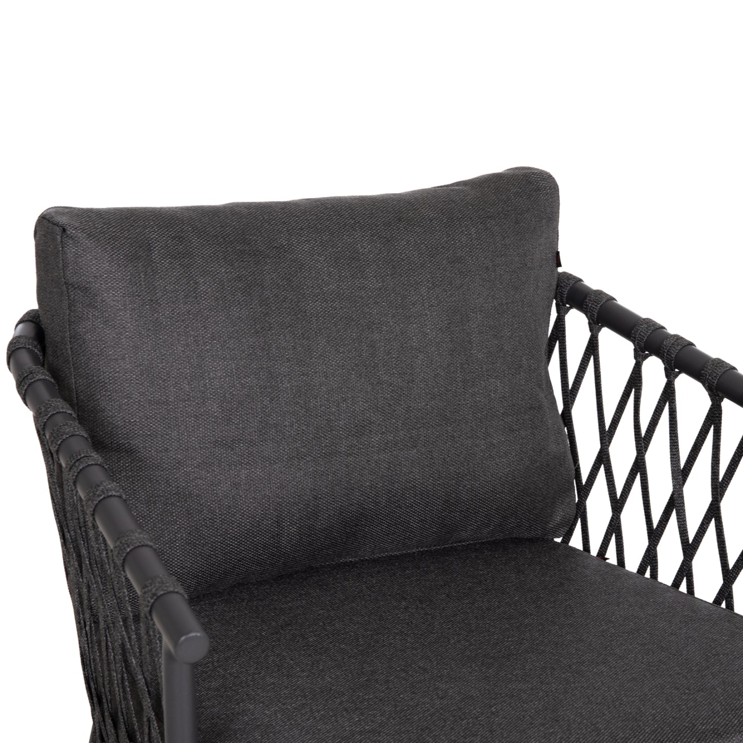 OUTDOOR LOUNGE SET 4-SEAT WILLA HM6505.01 ALUMINUM-ROPE-CUSHIONS IN GREY