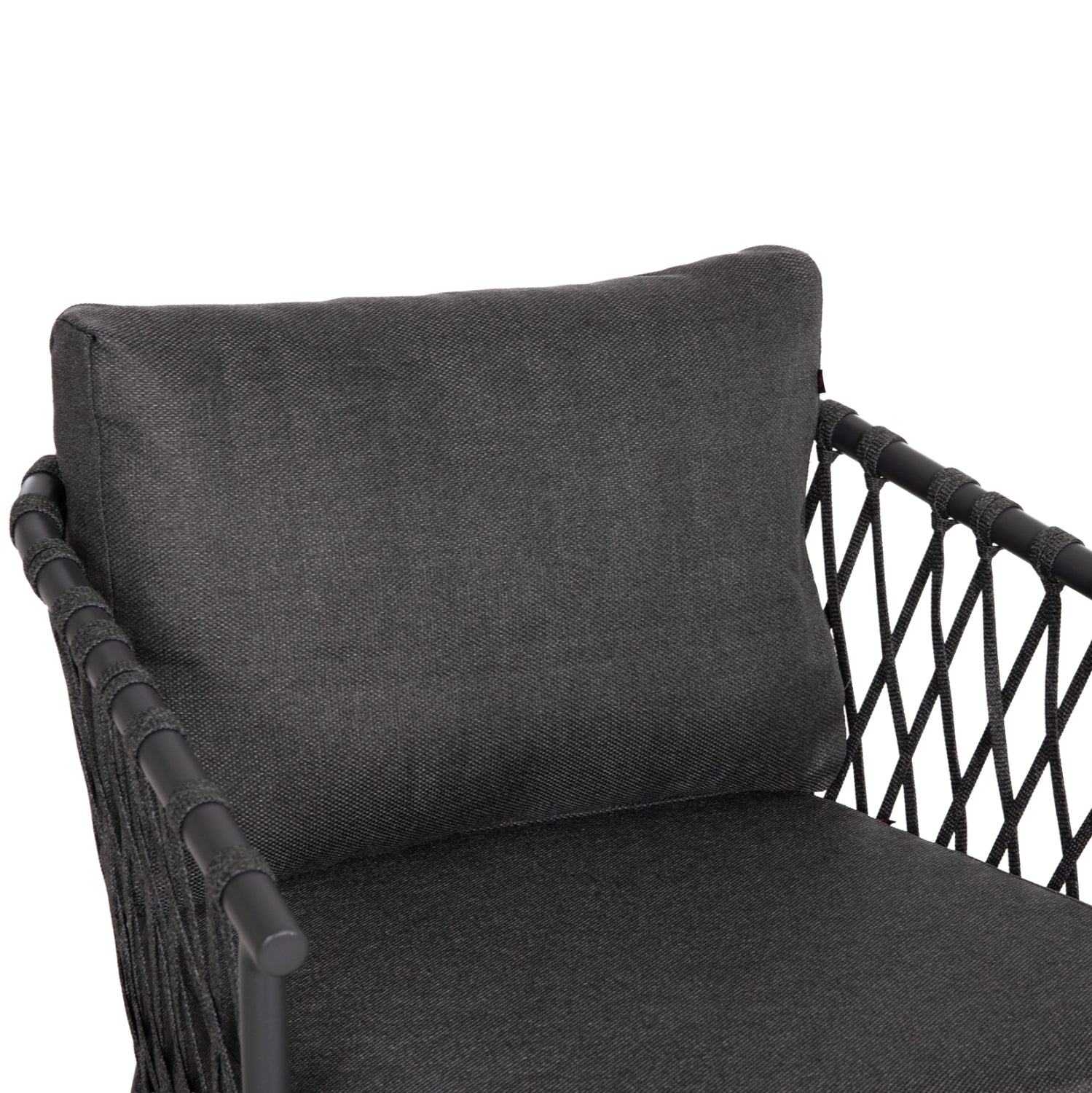 OUTDOOR LOUNGE SET 4-SEAT WILLA HM6505.01 ALUMINUM-ROPE-CUSHIONS IN GREY