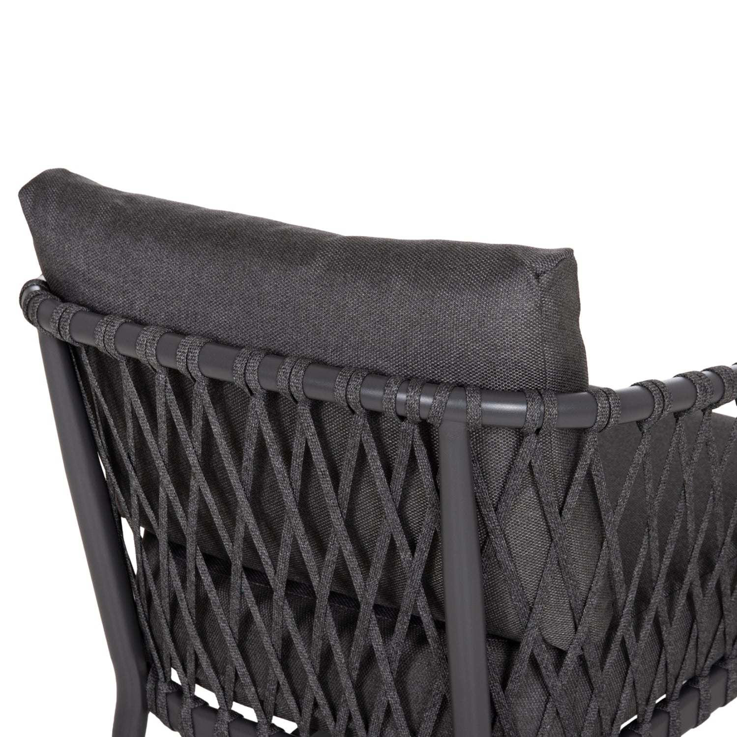 OUTDOOR LOUNGE SET 4-SEAT WILLA HM6505.01 ALUMINUM-ROPE-CUSHIONS IN GREY
