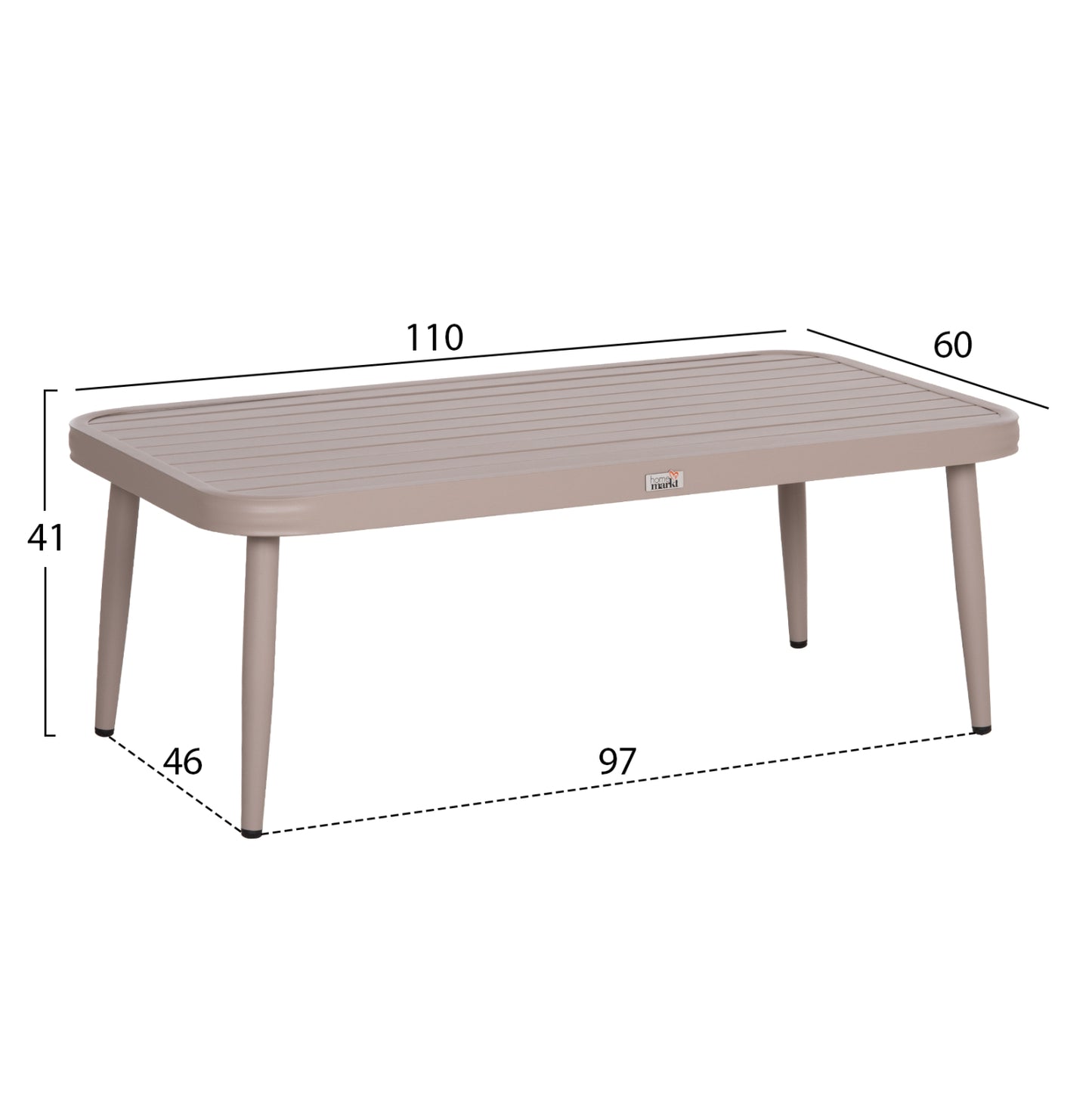 OUTDOOR LOUNGE SET 4-SEAT WILLA HM6505.02 ALUMINUM-ROPE IN BEIGE--CUSHIONS IN GREY