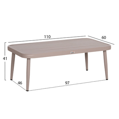 OUTDOOR LOUNGE SET 4-SEAT WILLA HM6505.02 ALUMINUM-ROPE IN BEIGE--CUSHIONS IN GREY