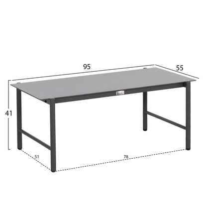 OUTDOOR LOUNGE SET 4-SEAT DEANDRA HM6507.01 METAL & CUSHIONS IN GREY