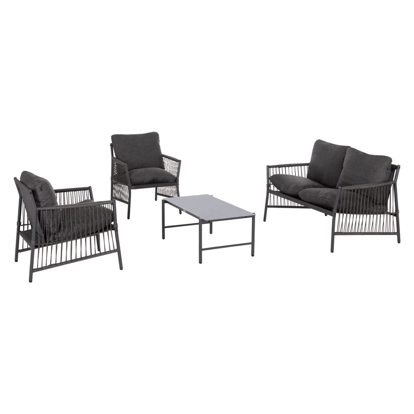 OUTDOOR LOUNGE SET 4-SEAT DEANDRA HM6507.01 METAL & CUSHIONS IN GREY