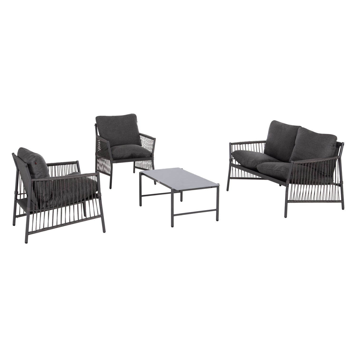 OUTDOOR LOUNGE SET 4-SEAT DEANDRA HM6507.01 METAL & CUSHIONS IN GREY