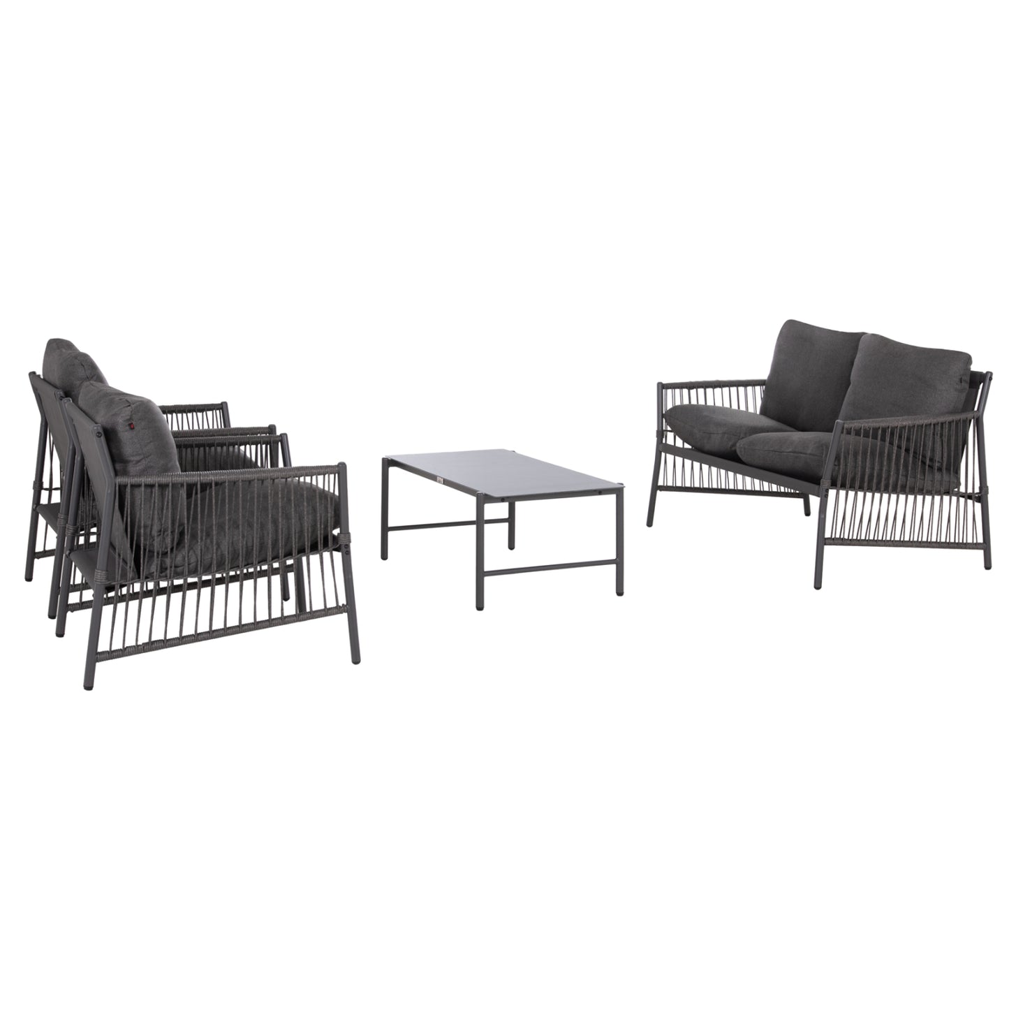 OUTDOOR LOUNGE SET 4-SEAT DEANDRA HM6507.01 METAL & CUSHIONS IN GREY