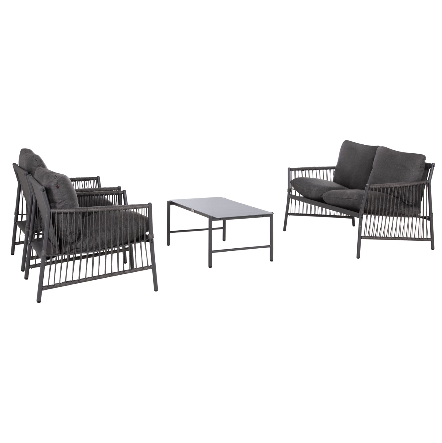 OUTDOOR LOUNGE SET 4-SEAT DEANDRA HM6507.01 METAL & CUSHIONS IN GREY