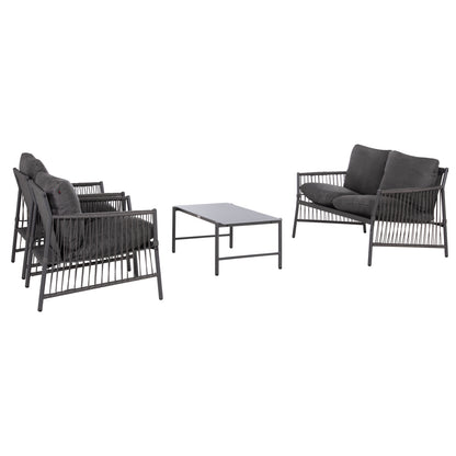 OUTDOOR LOUNGE SET 4-SEAT DEANDRA HM6507.01 METAL & CUSHIONS IN GREY