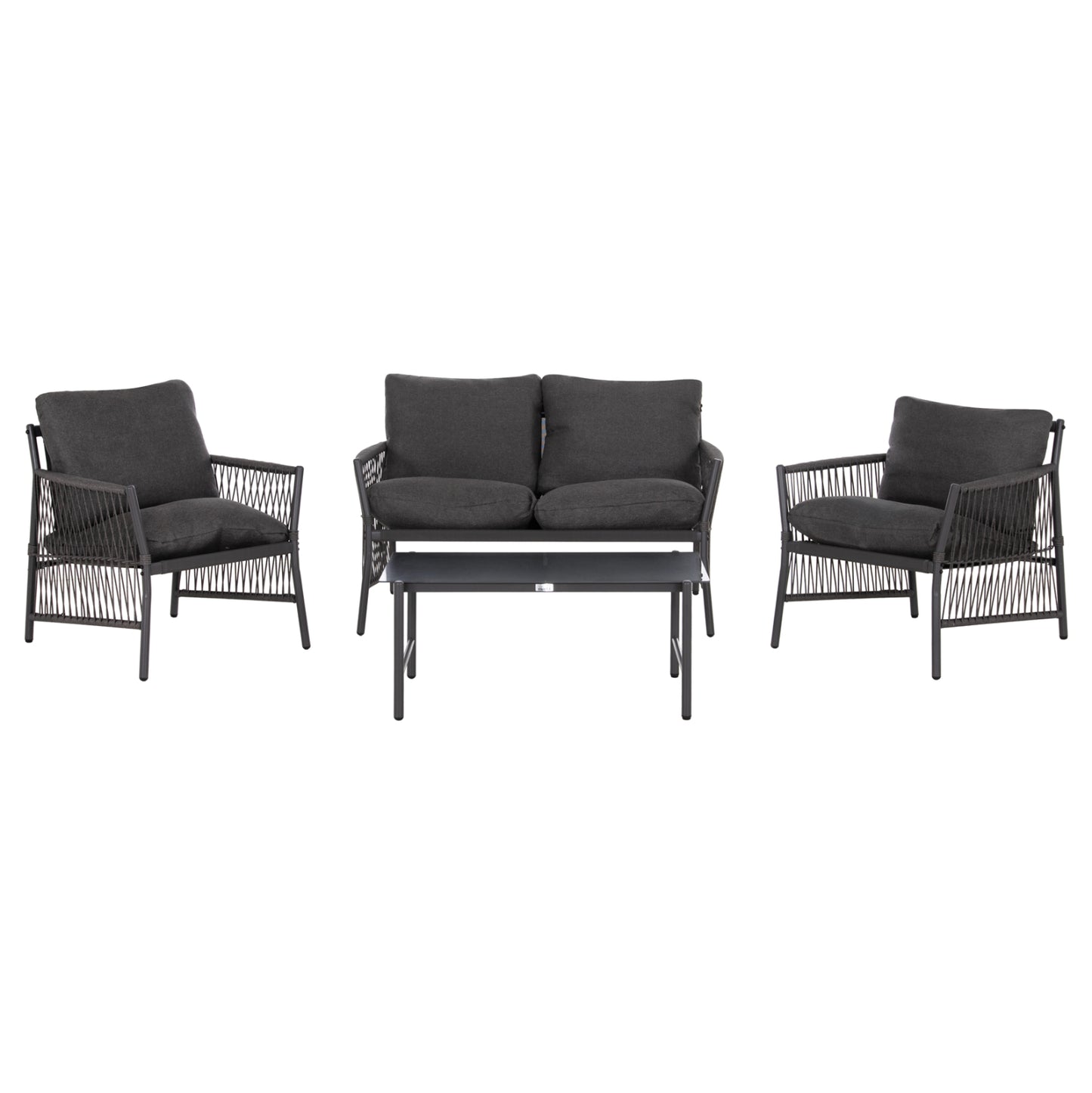OUTDOOR LOUNGE SET 4-SEAT DEANDRA HM6507.01 METAL & CUSHIONS IN GREY