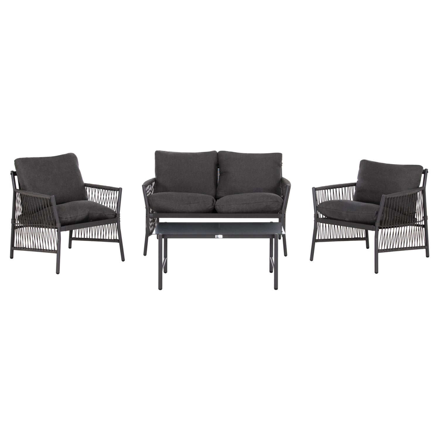 OUTDOOR LOUNGE SET 4-SEAT DEANDRA HM6507.01 METAL & CUSHIONS IN GREY