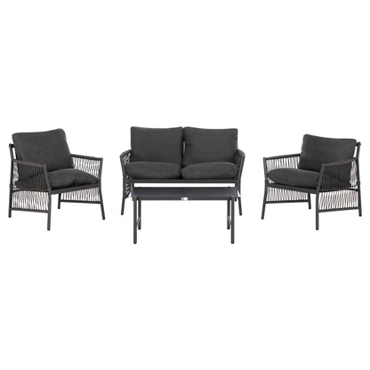 OUTDOOR LOUNGE SET 4-SEAT DEANDRA HM6507.01 METAL & CUSHIONS IN GREY