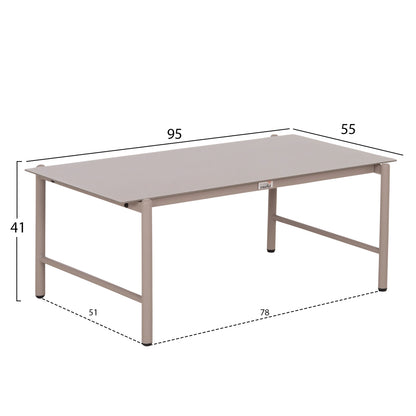 OUTDOOR LOUNGE SET 4-SEAT DEANDRA HM6507.02 CHAMPAGNE COLOR METAL--GREY CUSHIONS