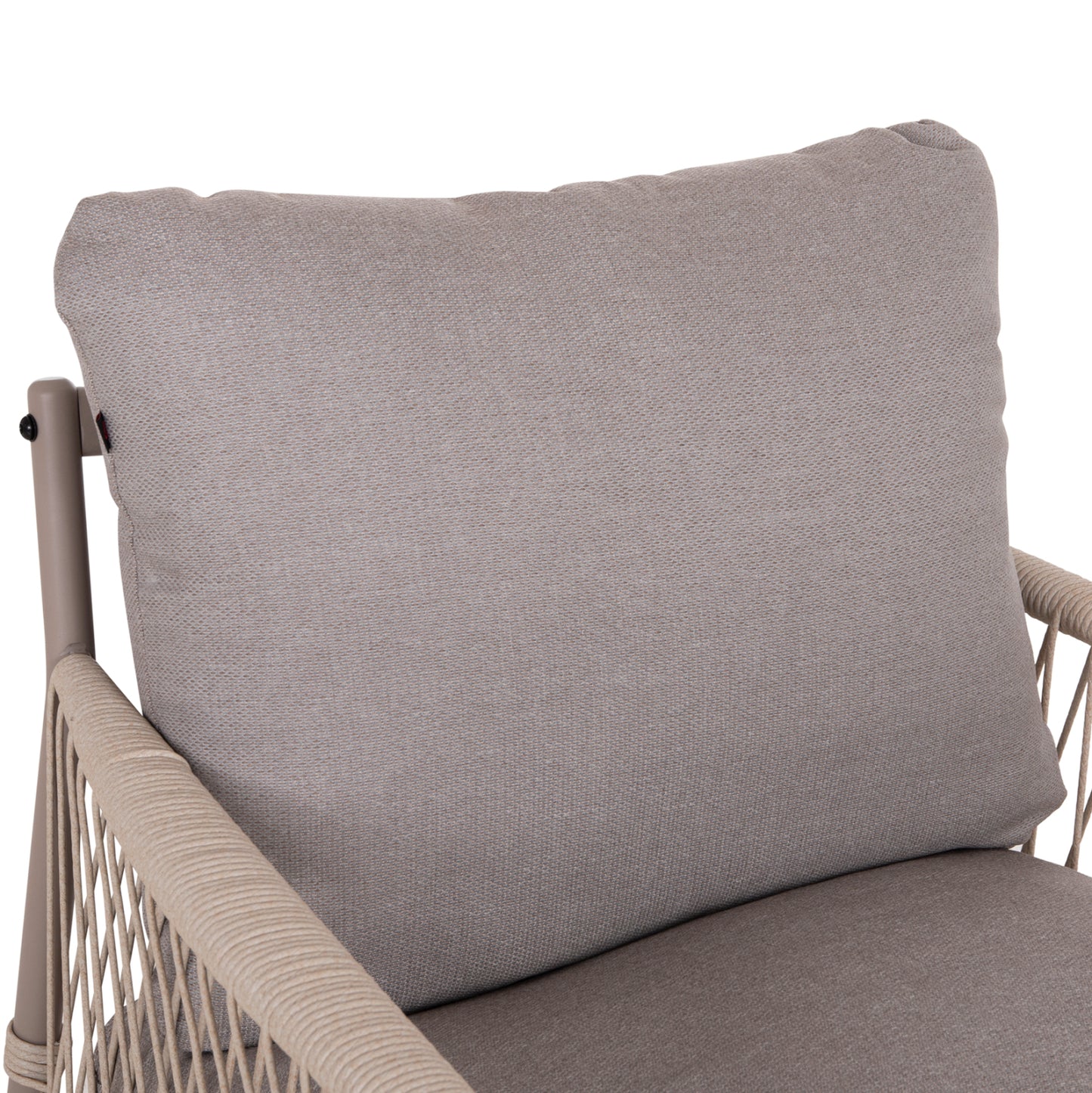 OUTDOOR LOUNGE SET 4-SEAT DEANDRA HM6507.02 CHAMPAGNE COLOR METAL--GREY CUSHIONS