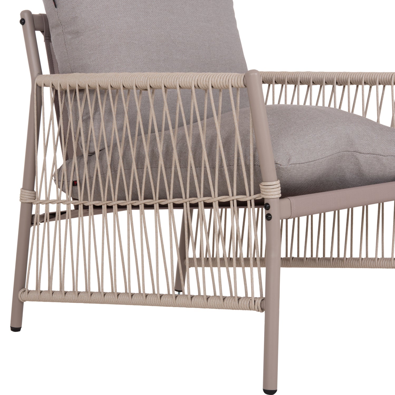 OUTDOOR LOUNGE SET 4-SEAT DEANDRA HM6507.02 CHAMPAGNE COLOR METAL--GREY CUSHIONS