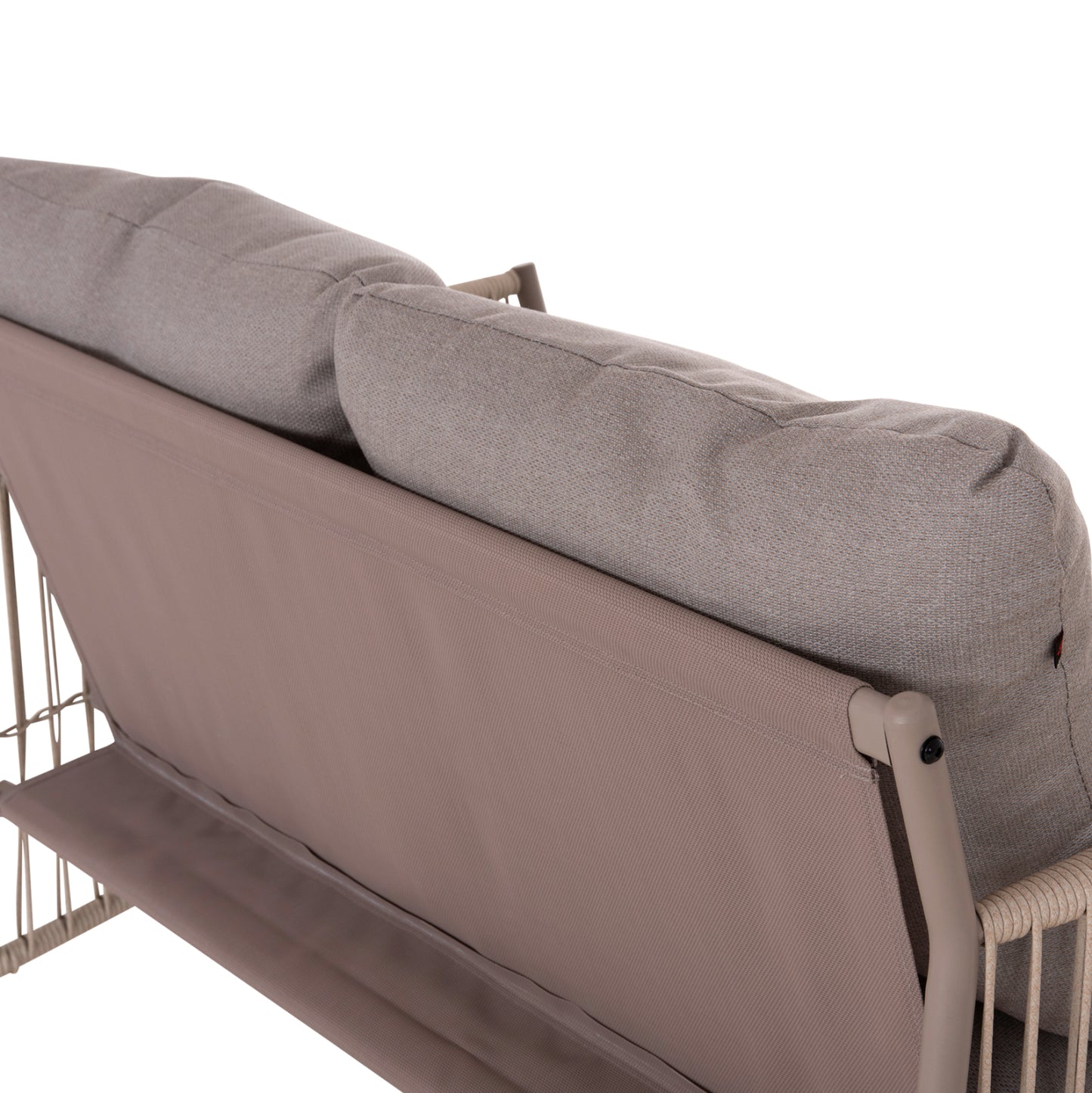 OUTDOOR LOUNGE SET 4-SEAT DEANDRA HM6507.02 CHAMPAGNE COLOR METAL--GREY CUSHIONS
