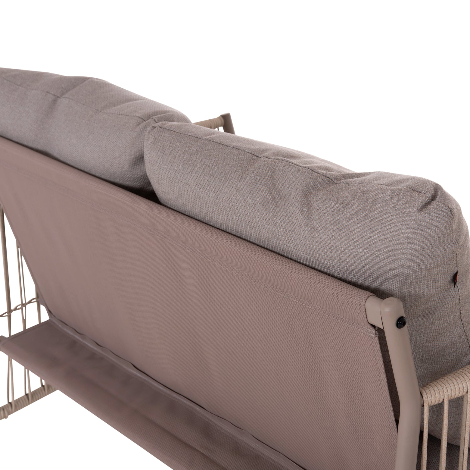 OUTDOOR LOUNGE SET 4-SEAT DEANDRA HM6507.02 CHAMPAGNE COLOR METAL--GREY CUSHIONS