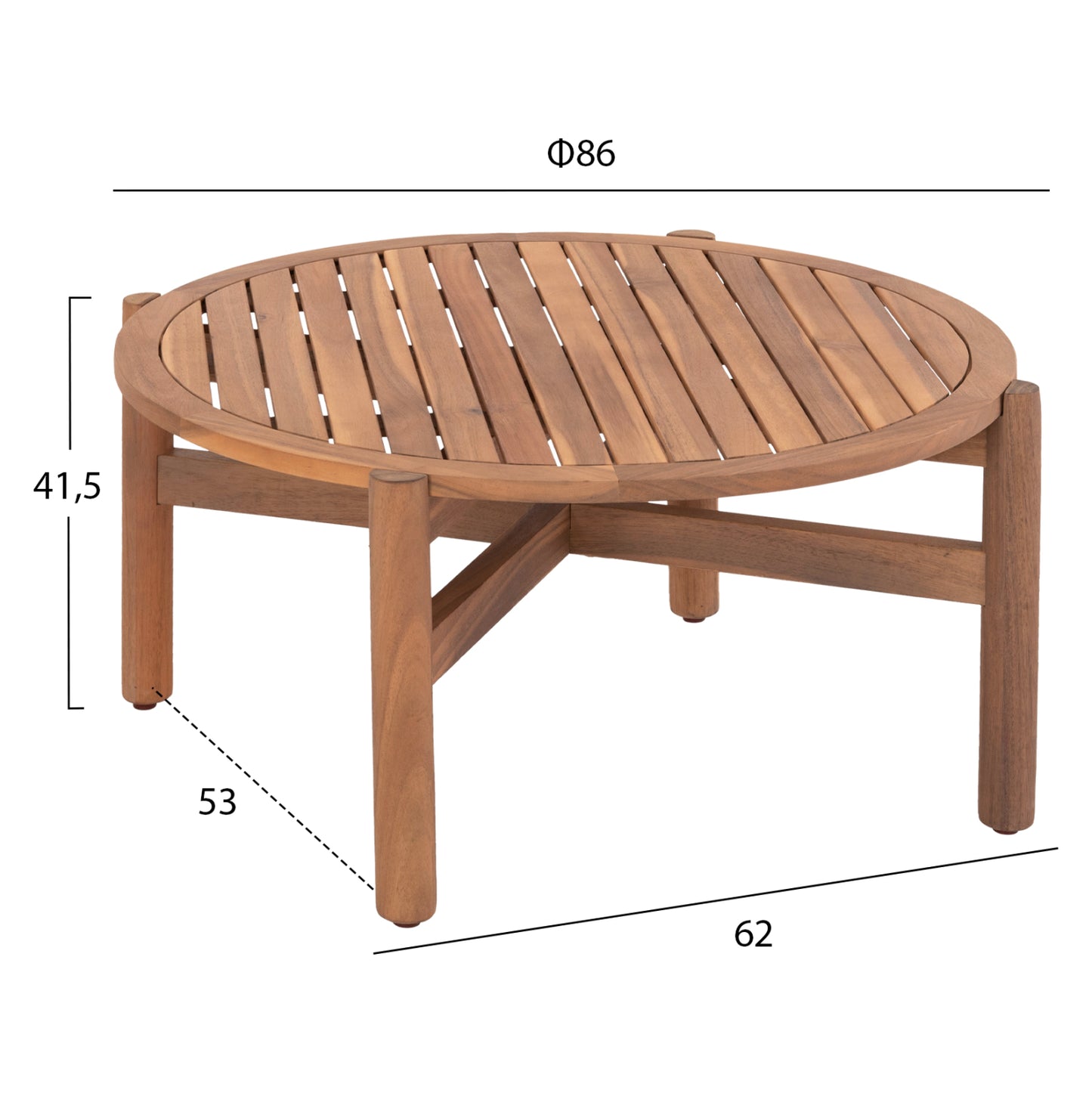 OUTDOOR LOUNGE SET 4PCS SANJI HM21213 ACACIA WOOD-ALUMINUM FRAME-ROPE