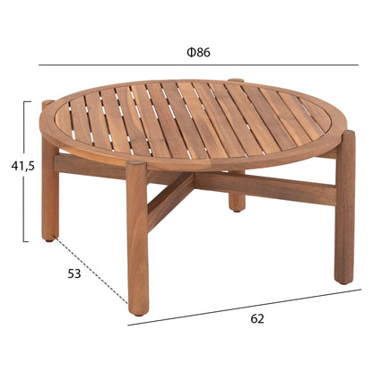OUTDOOR LOUNGE SET 4PCS SANJI HM21213 ACACIA WOOD-ALUMINUM FRAME-ROPE