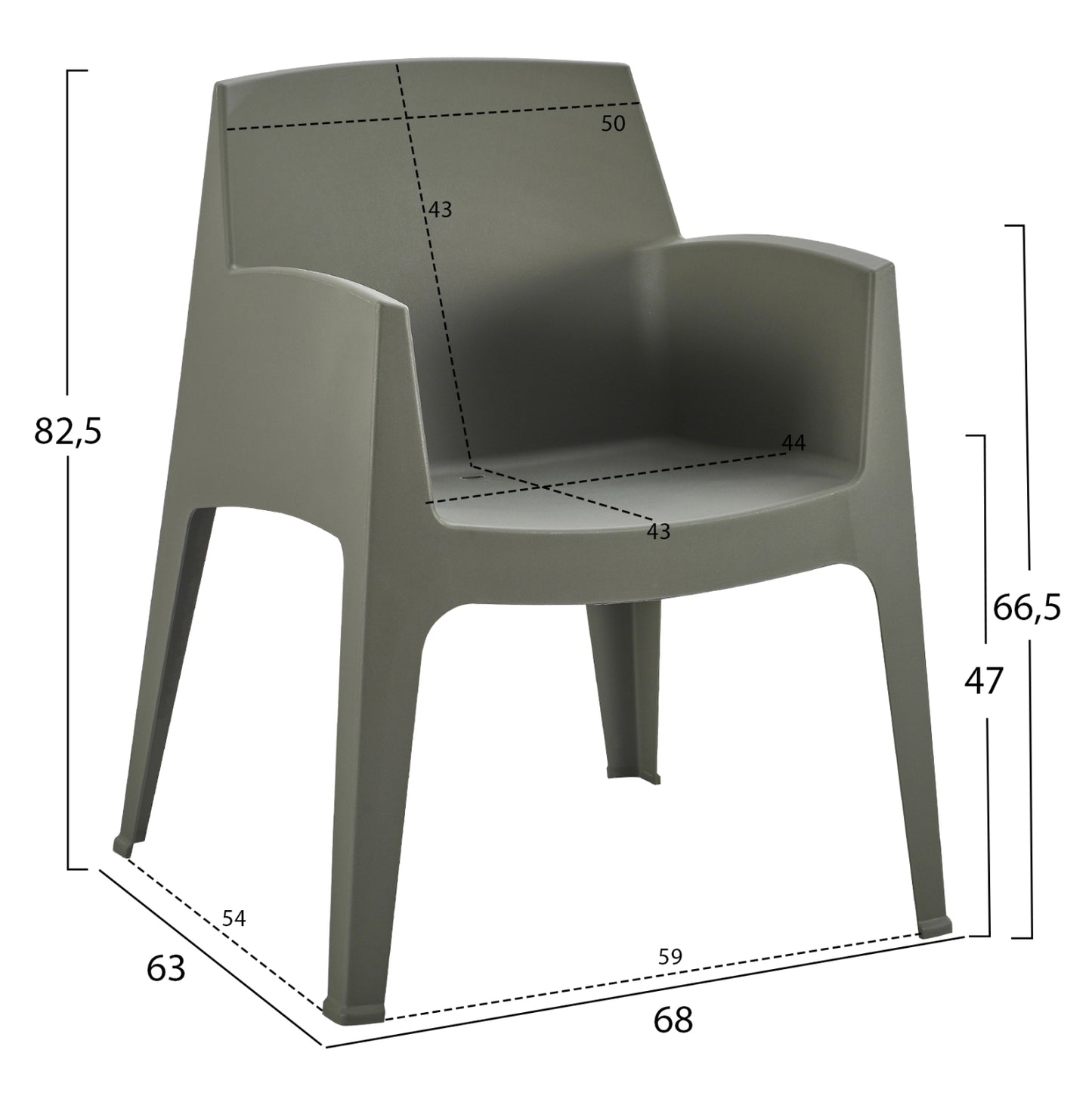 LOUNGE SET 4PCS SLEEK HM21268.05 DARK OLIVE GREEN POLYPROPYLENE