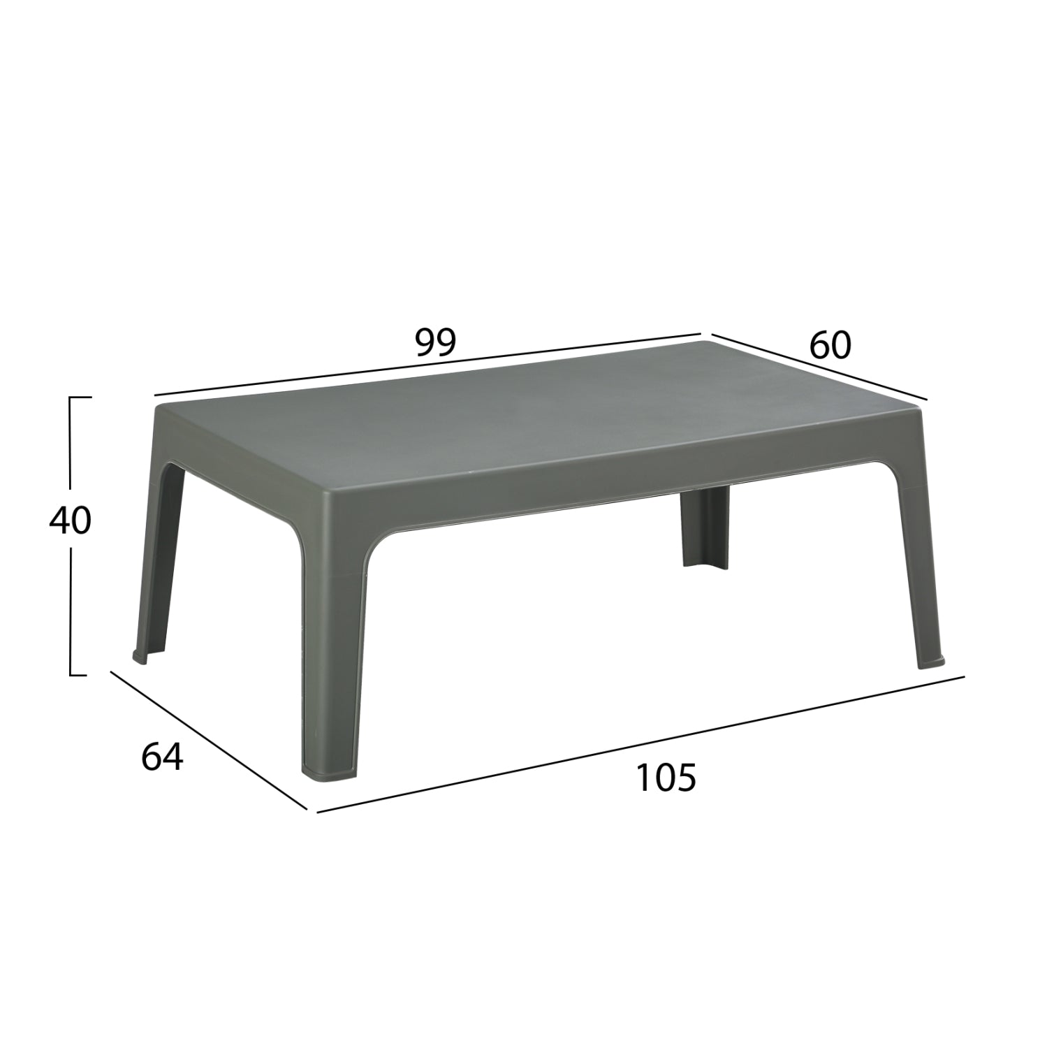 LOUNGE SET 4PCS SLEEK HM21268.05 DARK OLIVE GREEN POLYPROPYLENE
