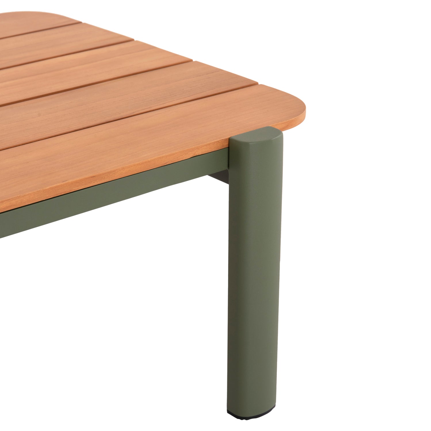 OUTDOOR LOUNGE SET 4PCS ELARA HM6195.06 GREEN ALUMINUM-BEIGE OLEFIN-TEAK WOOD