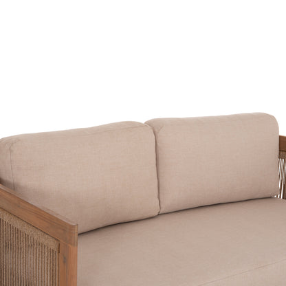 OUTDOOR LOUNGE SET 4PCS ODYSSEY HM6264 ACACIA WOOD-ROPE-BEIGE FABRIC