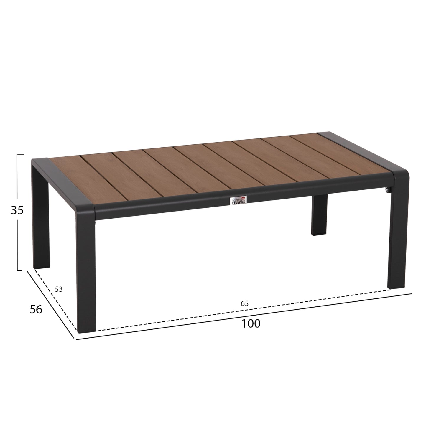 OUTDOOR LOUNGE SET 4PCS SAFIN HM6278.03 ALUMINUM & OLEFIN FABRIC IN DARK GREY--POLYWOOD