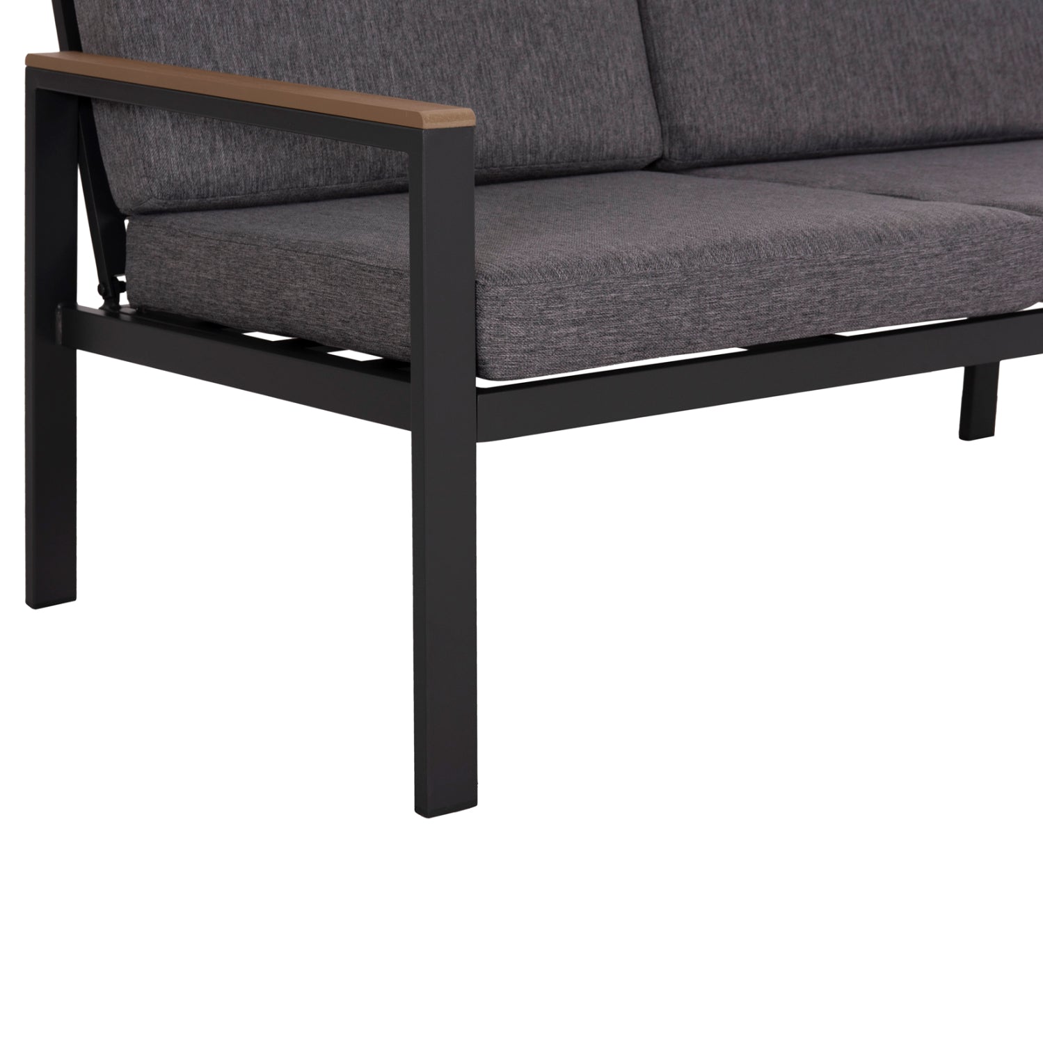 OUTDOOR LOUNGE SET 4PCS SAFIN HM6278.03 ALUMINUM & OLEFIN FABRIC IN DARK GREY--POLYWOOD