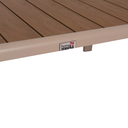 OUTDOOR LOUNGE SET 4PCS SAFIN HM6278.04 ALUMINUM IN CAPPUCCINO--POLYWOOD--OLEFIN FABRIC IN BEIGE