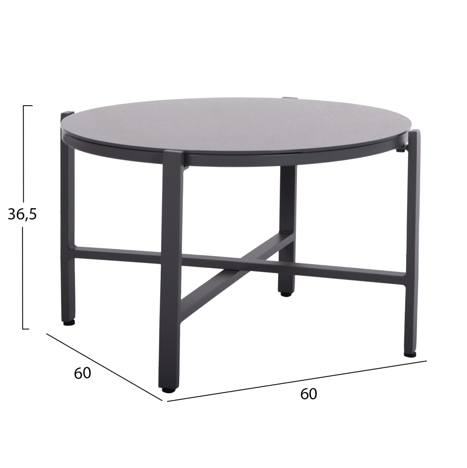 OUTDOOR LOUNGE SET 4PCS JULIETTE HM6280.03 GREY ALUMINUM-TEXTILENE--TEMPERED GLASS