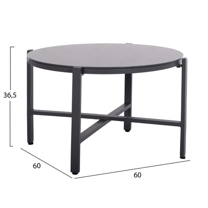 OUTDOOR LOUNGE SET 4PCS JULIETTE HM6280.03 GREY ALUMINUM-TEXTILENE--TEMPERED GLASS