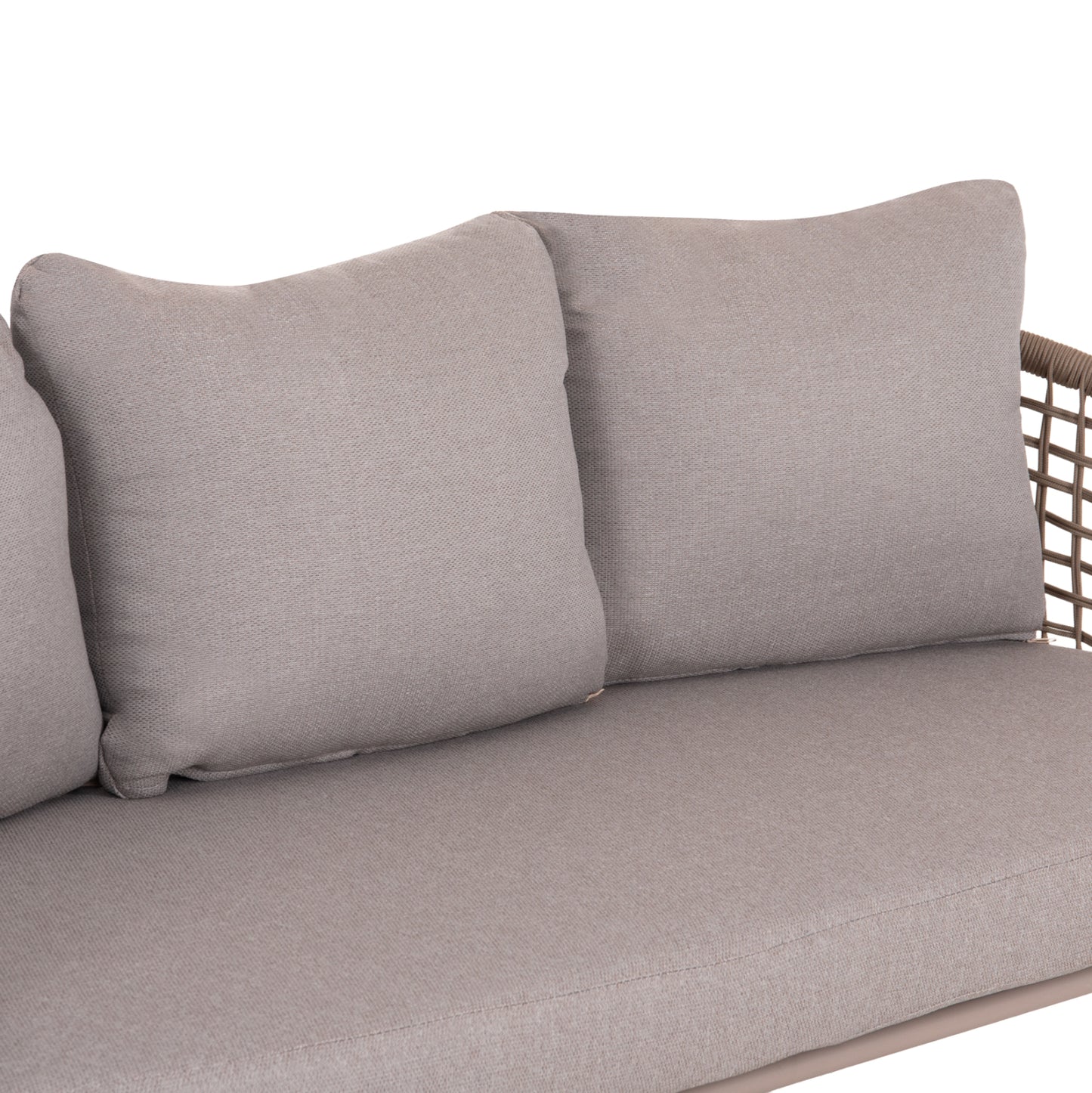 OUTDOOR LOUNGE SET 5-SEAT ELOWEN HM6508.02 ALUMINUM-ROPE IN BEIGE--CUSHIONS IN GREY