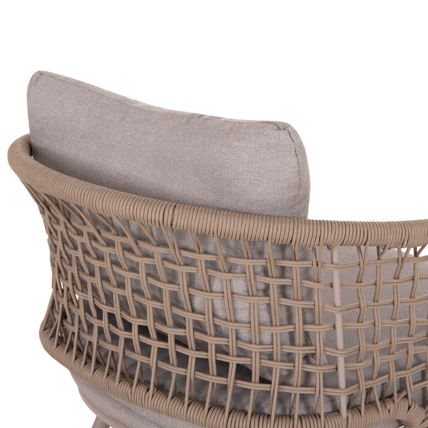 OUTDOOR LOUNGE SET 5-SEAT ELOWEN HM6508.02 ALUMINUM-ROPE IN BEIGE--CUSHIONS IN GREY