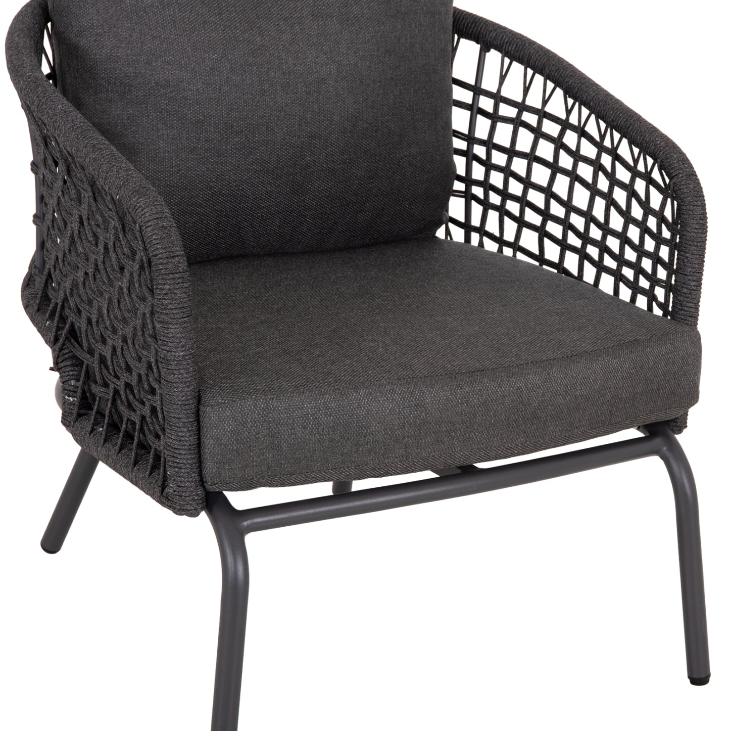 OUTDOOR LOUNGE SET 5-SEAT ELOWEN HM6508.01 ALUMINUM-ROPE-CUSHIONS---GREY