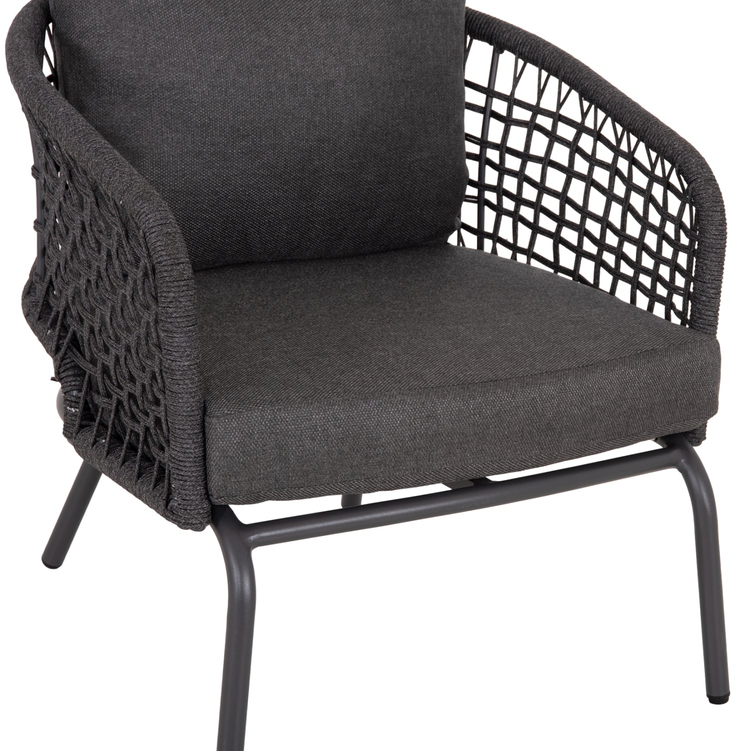 OUTDOOR LOUNGE SET 5-SEAT ELOWEN HM6508.01 ALUMINUM-ROPE-CUSHIONS---GREY
