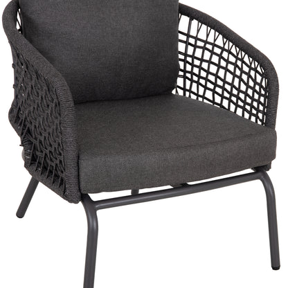 OUTDOOR LOUNGE SET 5-SEAT ELOWEN HM6508.01 ALUMINUM-ROPE-CUSHIONS---GREY