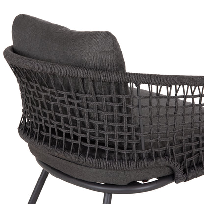 OUTDOOR LOUNGE SET 5-SEAT ELOWEN HM6508.01 ALUMINUM-ROPE-CUSHIONS---GREY