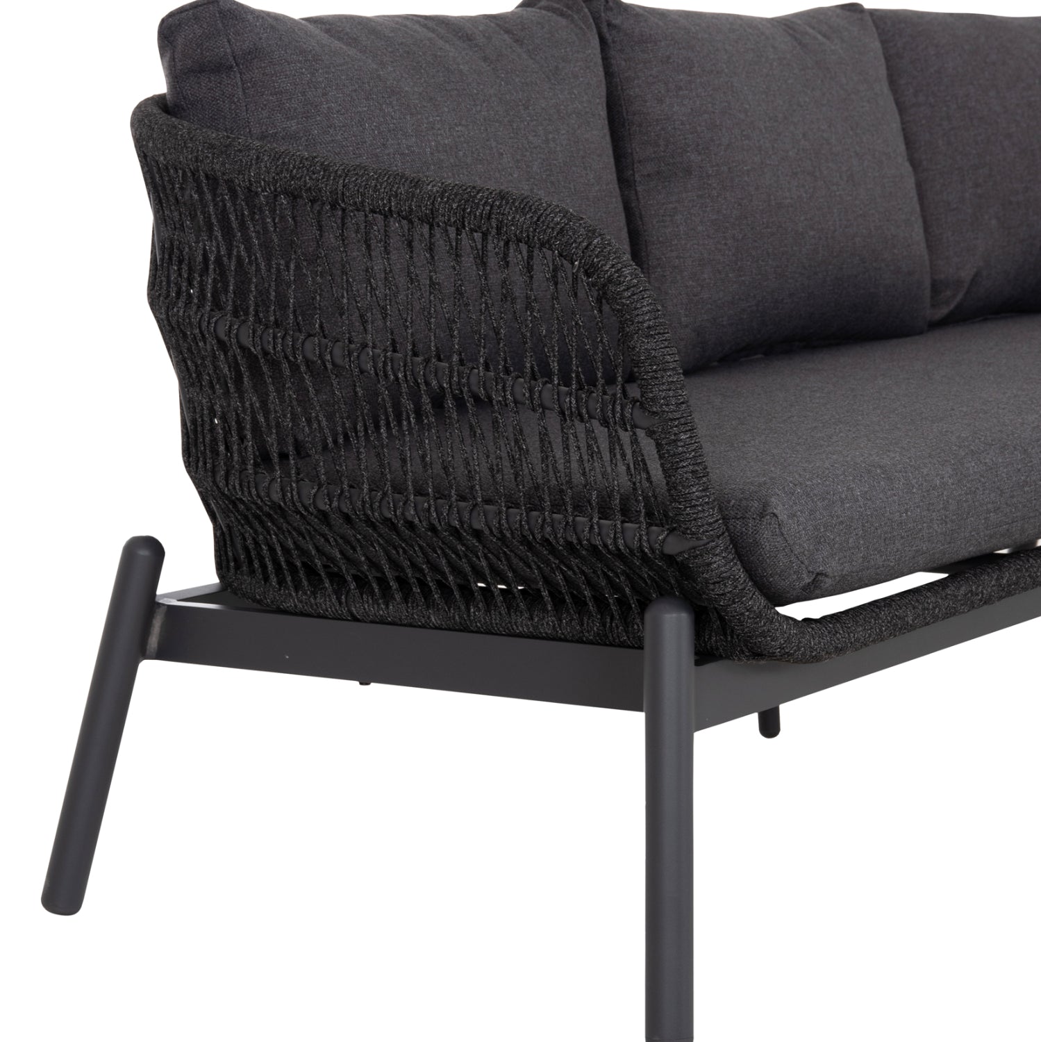 OUTDOOR LOUNGE SET 5PCS MEMFIS HM6470.01 ALUMINUM-ROPE-CERAMIC TOP---GREY