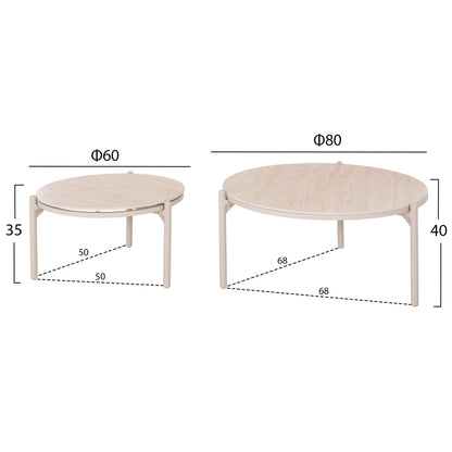 OUTDOOR LOUNGE SET 5PCS MEMFIS HM6470.02 ALUMINUM-ROPE-CERAMIC TOP--APRICOT