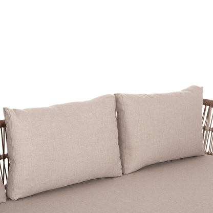 OUTDOOR LOUNGE SET 5PCS MEMFIS HM6470.02 ALUMINUM-ROPE-CERAMIC TOP--APRICOT
