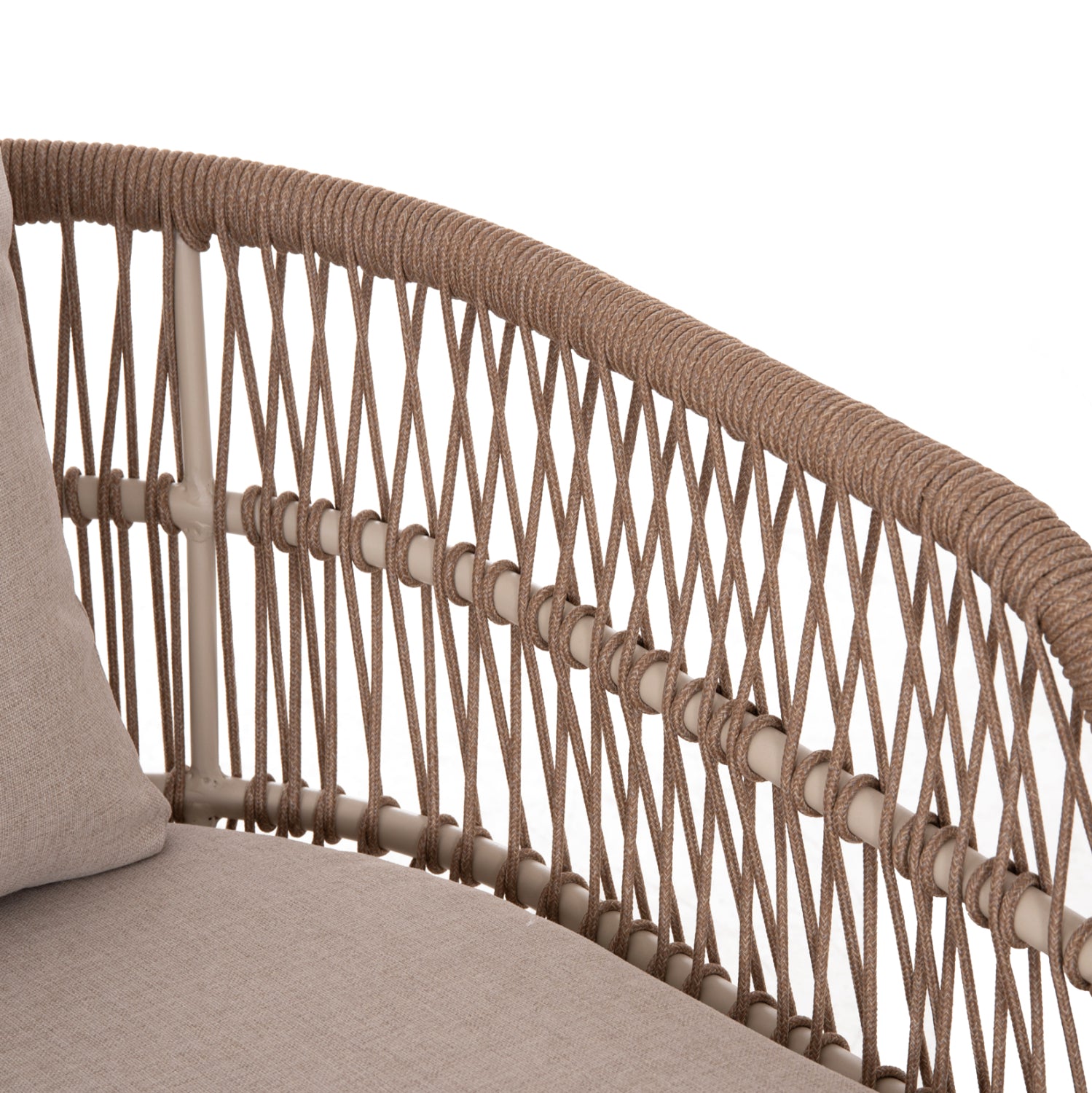 OUTDOOR LOUNGE SET 5PCS MEMFIS HM6470.02 ALUMINUM-ROPE-CERAMIC TOP--APRICOT