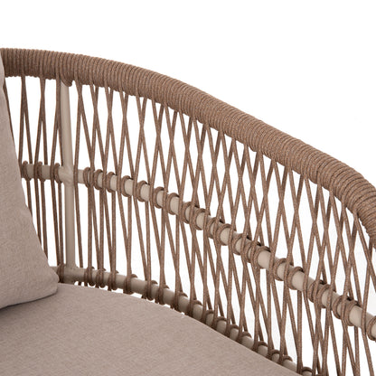OUTDOOR LOUNGE SET 5PCS MEMFIS HM6470.02 ALUMINUM-ROPE-CERAMIC TOP--APRICOT