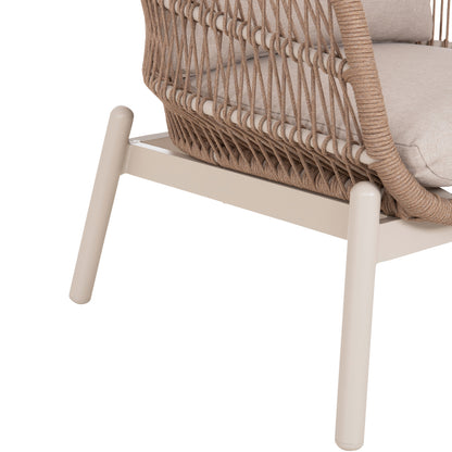 OUTDOOR LOUNGE SET 5PCS MEMFIS HM6470.02 ALUMINUM-ROPE-CERAMIC TOP--APRICOT