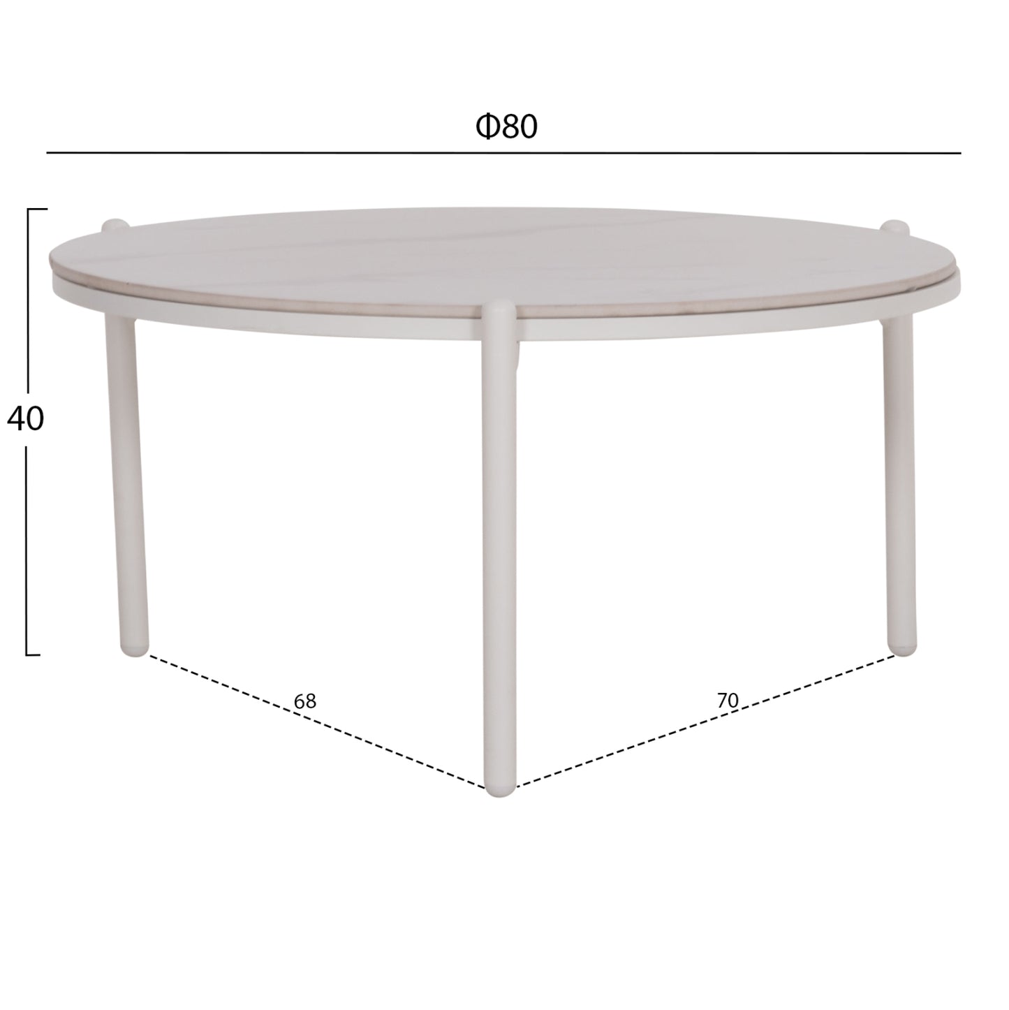 OUTDOOR LOUNGE SET 5PCS MEMFIS HM6470.03 ALUMINUM-ROPE-CERAMIC TOP--WHITE