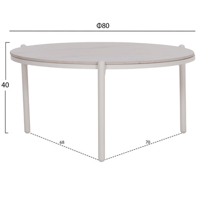 OUTDOOR LOUNGE SET 5PCS MEMFIS HM6470.03 ALUMINUM-ROPE-CERAMIC TOP--WHITE