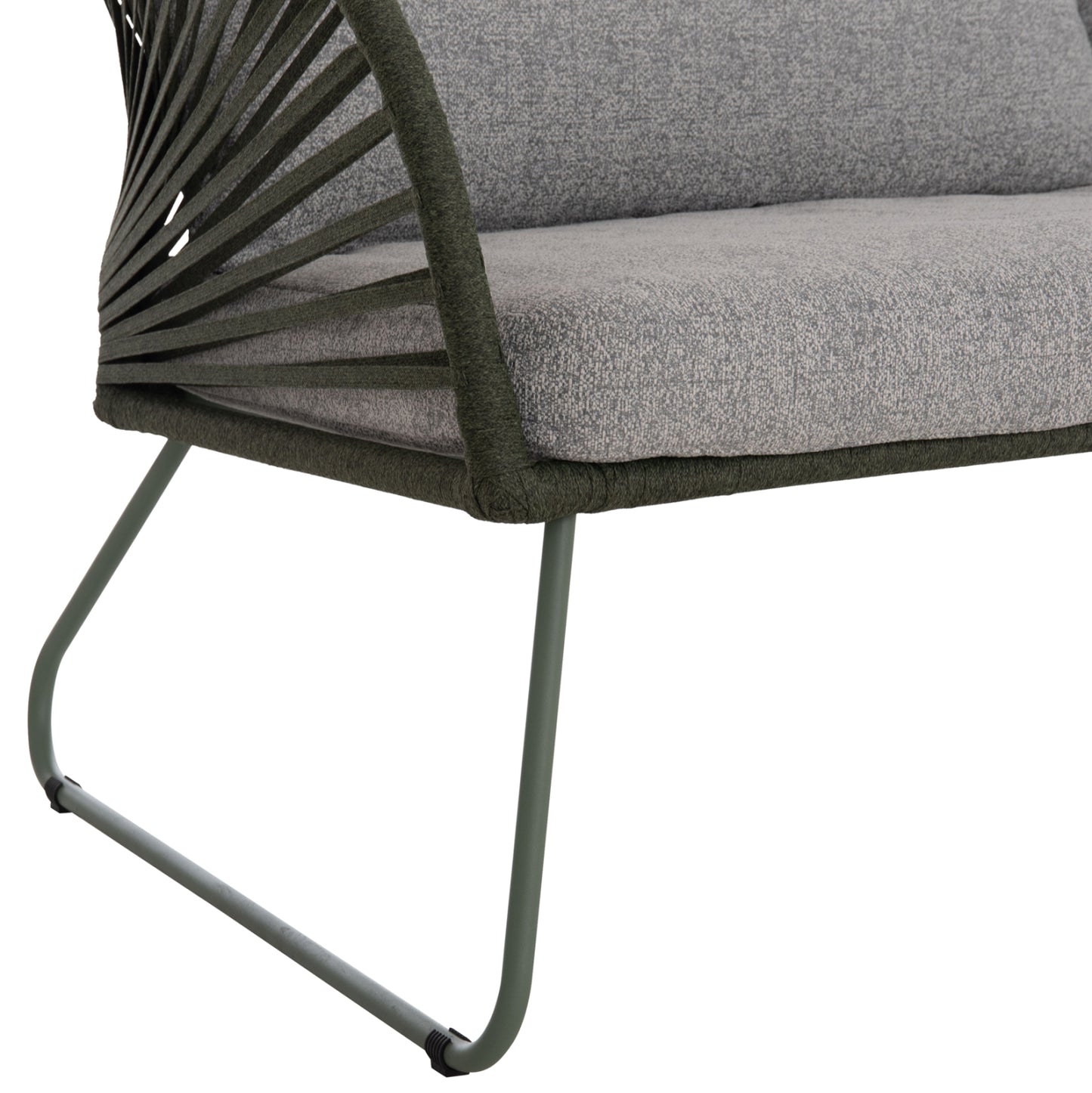 OUTDOOR LOUNGE SET 5PCS VERMONT HM6504.07 METAL-ROPE-GLASS--GREEN COLOR