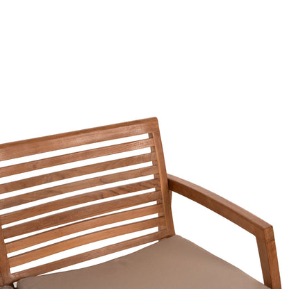 OUTDOOR LOUNGE SET 4PCS DOVER HM9624 RECYCLED TEAK WOOD-CUSHIONS IN MOCHA COLOR
