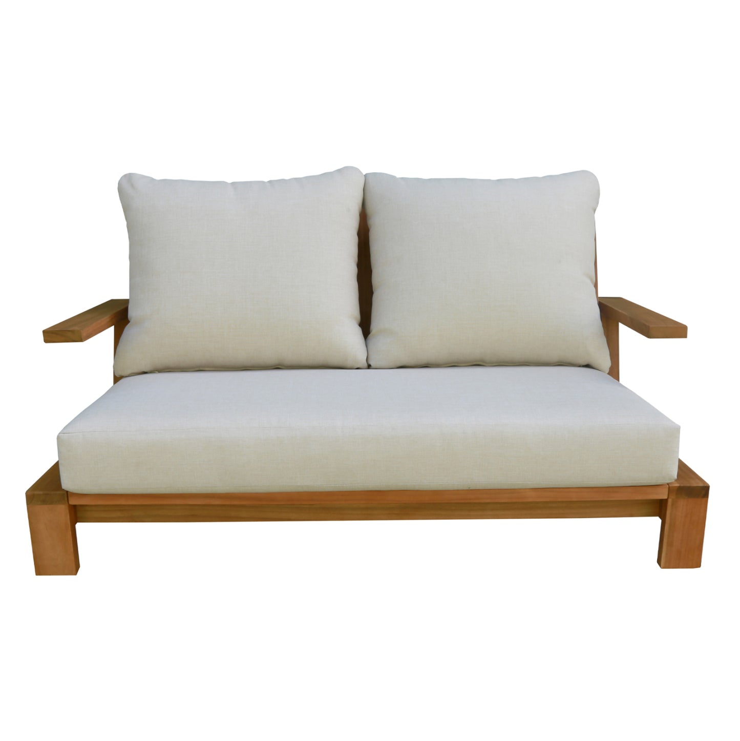 OUTDOOR LOUNGE SET 4PCS MIREX HM6521 ACACIA WOOD--POLYESTER CUSHIONS COVERS IN ECRU