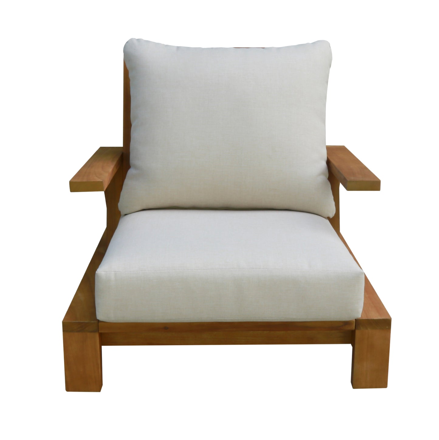 OUTDOOR LOUNGE SET 4PCS MIREX HM6521 ACACIA WOOD--POLYESTER CUSHIONS COVERS IN ECRU