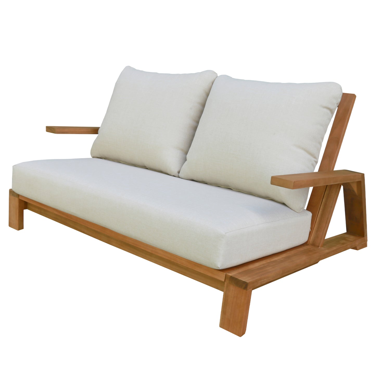 OUTDOOR LOUNGE SET 4PCS MIREX HM6521 ACACIA WOOD--POLYESTER CUSHIONS COVERS IN ECRU